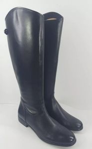 Ciao Bella Toni Black Leather Knee High Riding Boots Back Zip Womens 6 M